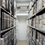Archive storage boxes in a business