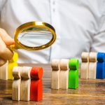 Custom CRM customer relationships shown with wooden people