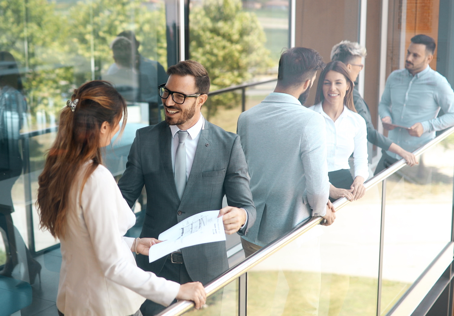 BSPOKE Software - Bussines people chatting within a professional service about custom software for their business