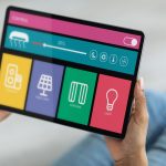 BSPOKE Software - Internet of things on a tablet showing things in a house connected.