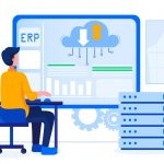 BSPOKE Softwre - Graphic showing man in office with custom ERP System