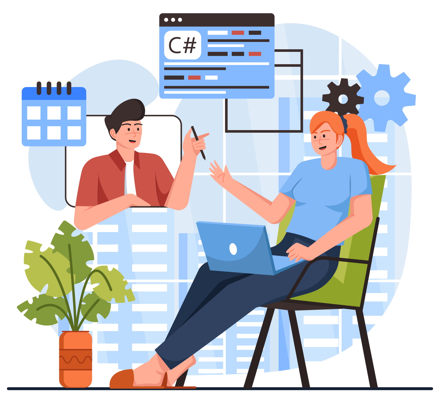 BSPOKE Software - Two developers discussing a custom business software project