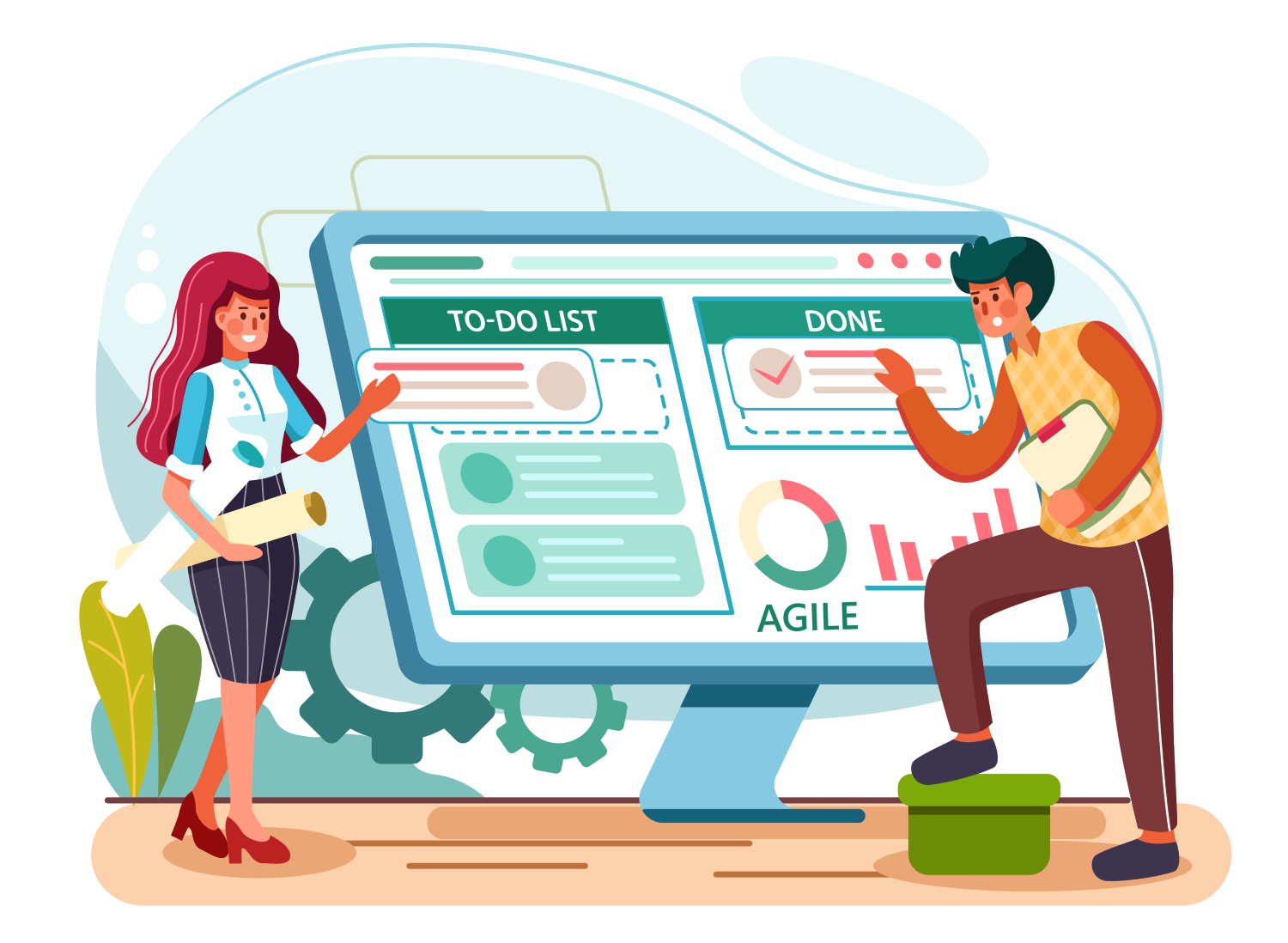 BSPOKE Software - Two software developers planning disciplinary agile delivery