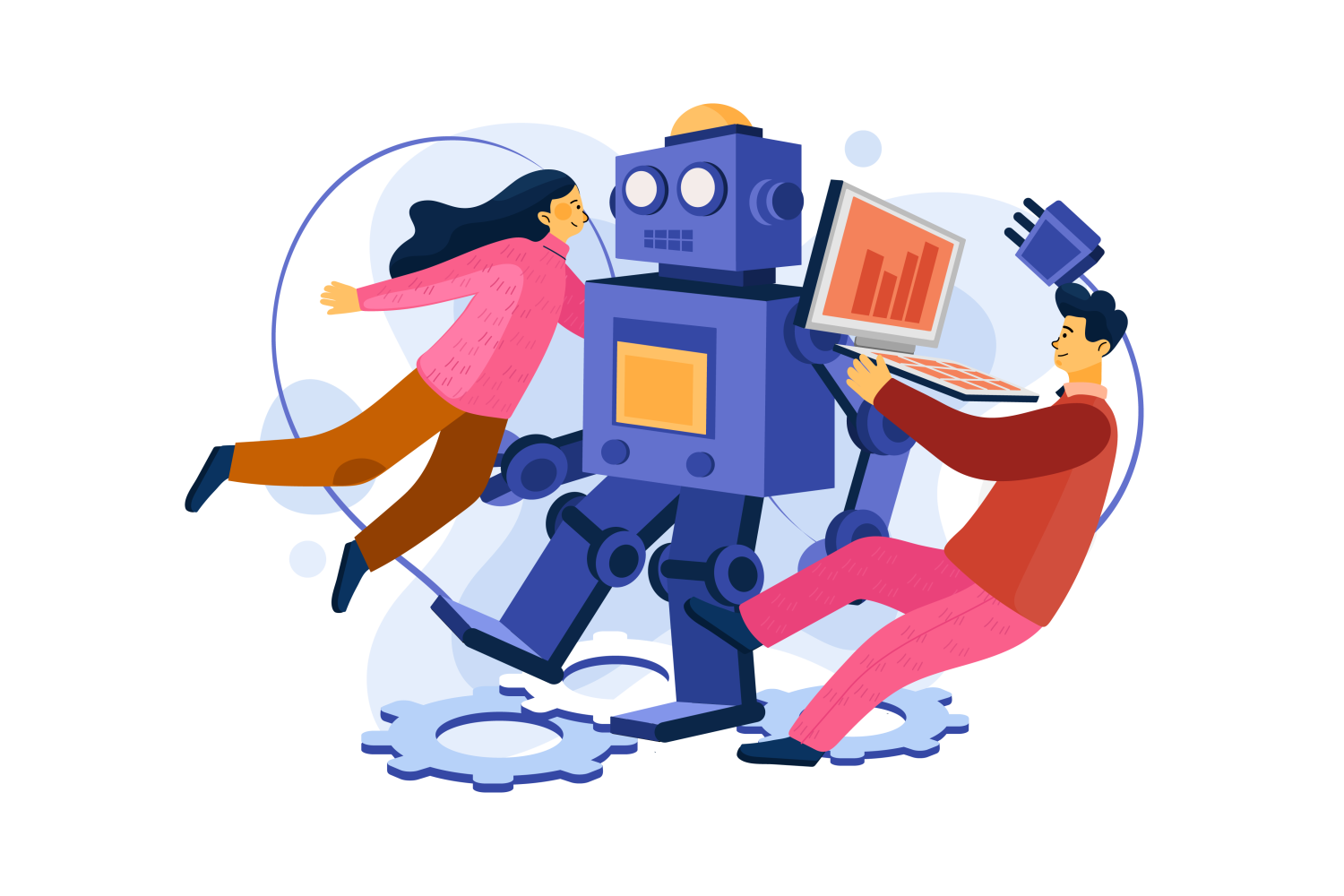 Robot carrying out automated tasks
