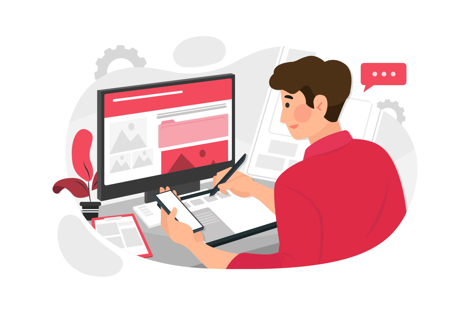 BSPOKE software - software developer graphic creating a location-based application