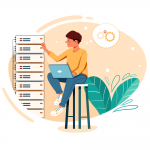 Software developer making digital roadmap 