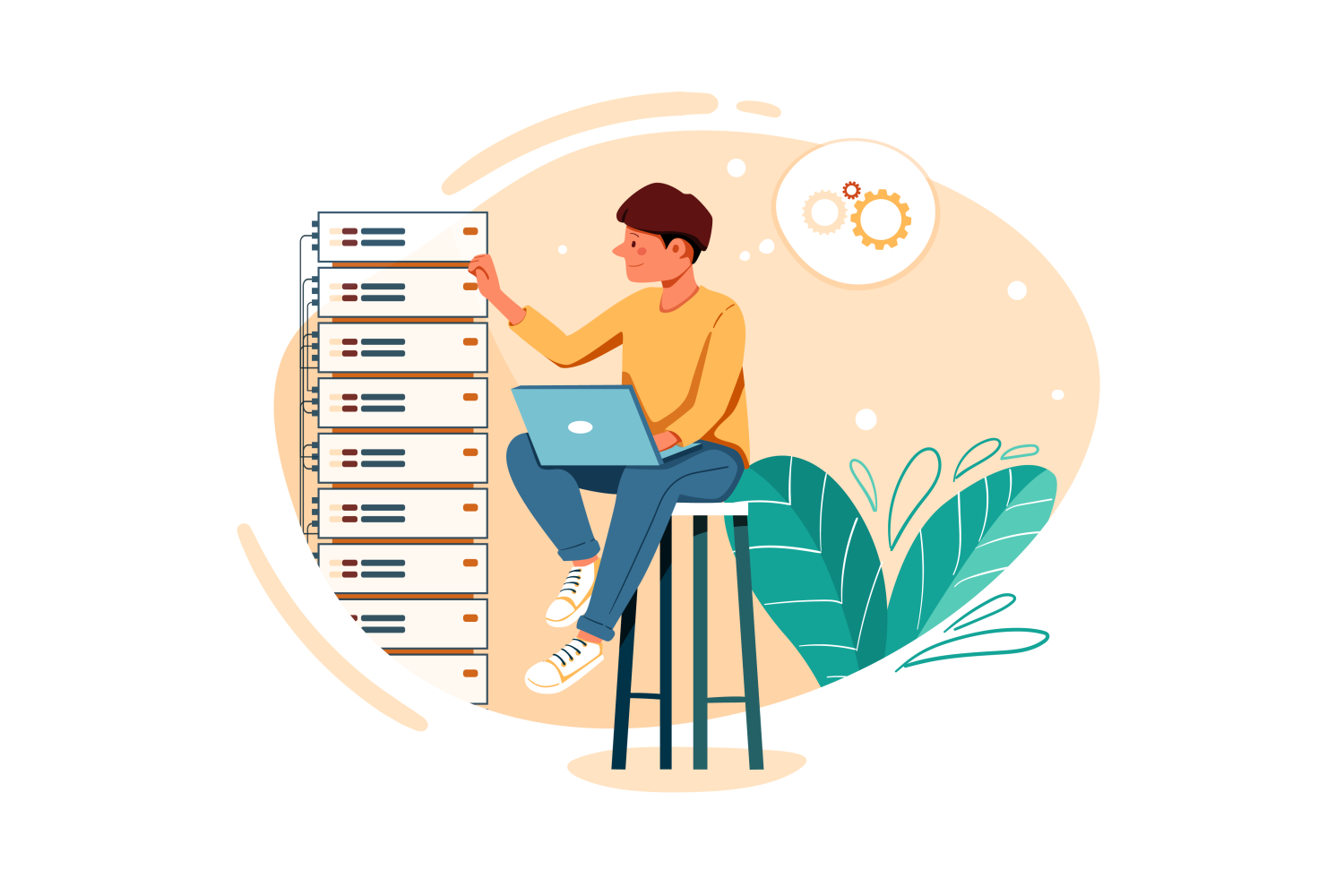Software developer making digital roadmap 