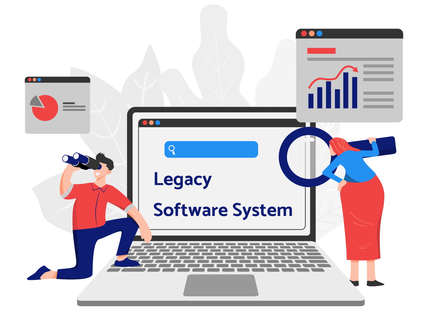 BSPOKE Software - Software developers examining a legacy software system.